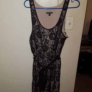 EXPRESS black cream lace dress size Large